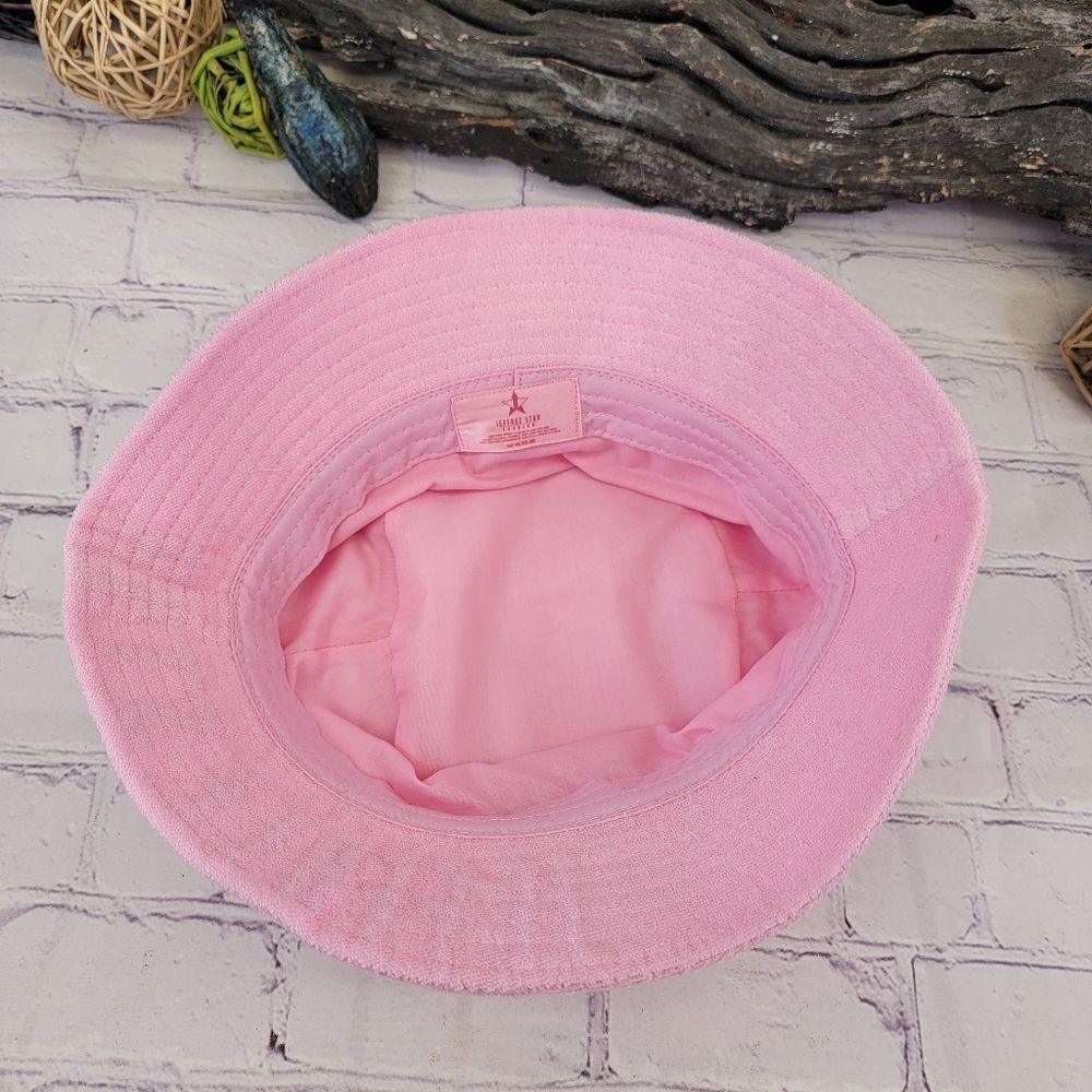 NWOT Jeffree Star Logo Pink Terry Cloth Bucket Hat - Picture 8 of 10